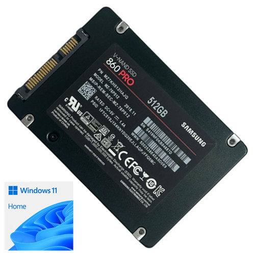 512GB Samsung 860 Pro MZ-76P512 2.5" SSD with Windows 11 Home for Dell Lenovo HP