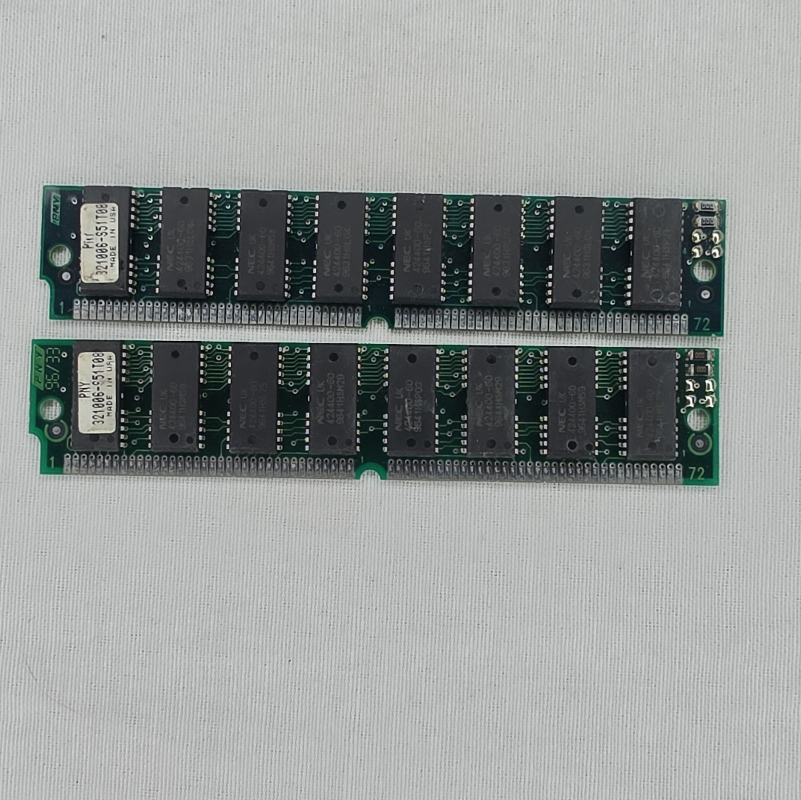 PNY 8MB Kit (2x4MB) 72-Pin EDO DRAM SIMM 60ns RAM 32.1006-CS1T08