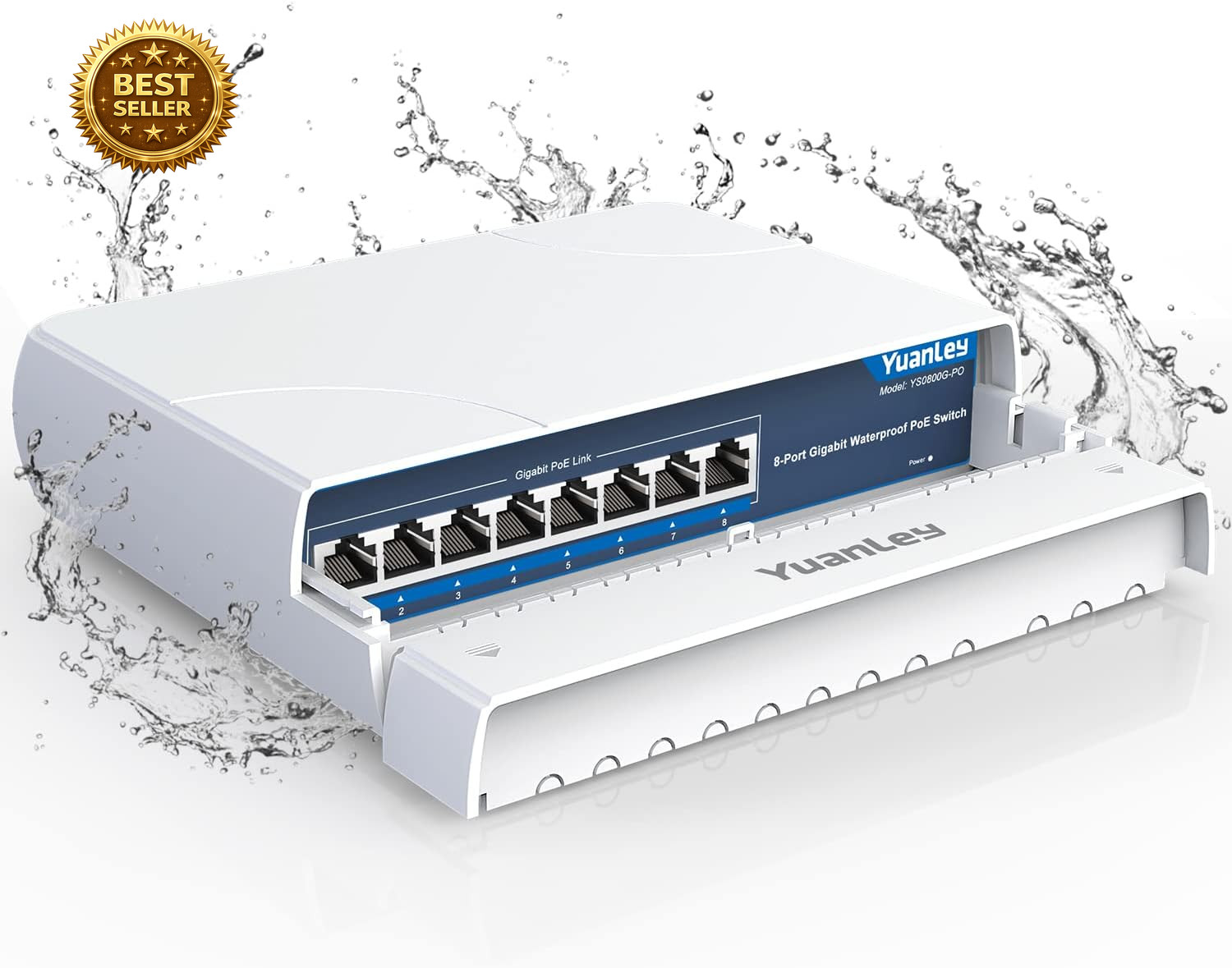 8-Port Poe Switch Gigabit- Waterproof Outdoor Ethernet Unmanaged Network Switch