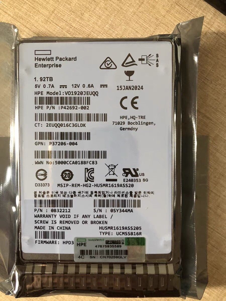 P40511-B21 P41536-001 HPE 1.92TB SAS 12Gb 2.5" MIXED GEN10+ GEN11 Server SSD