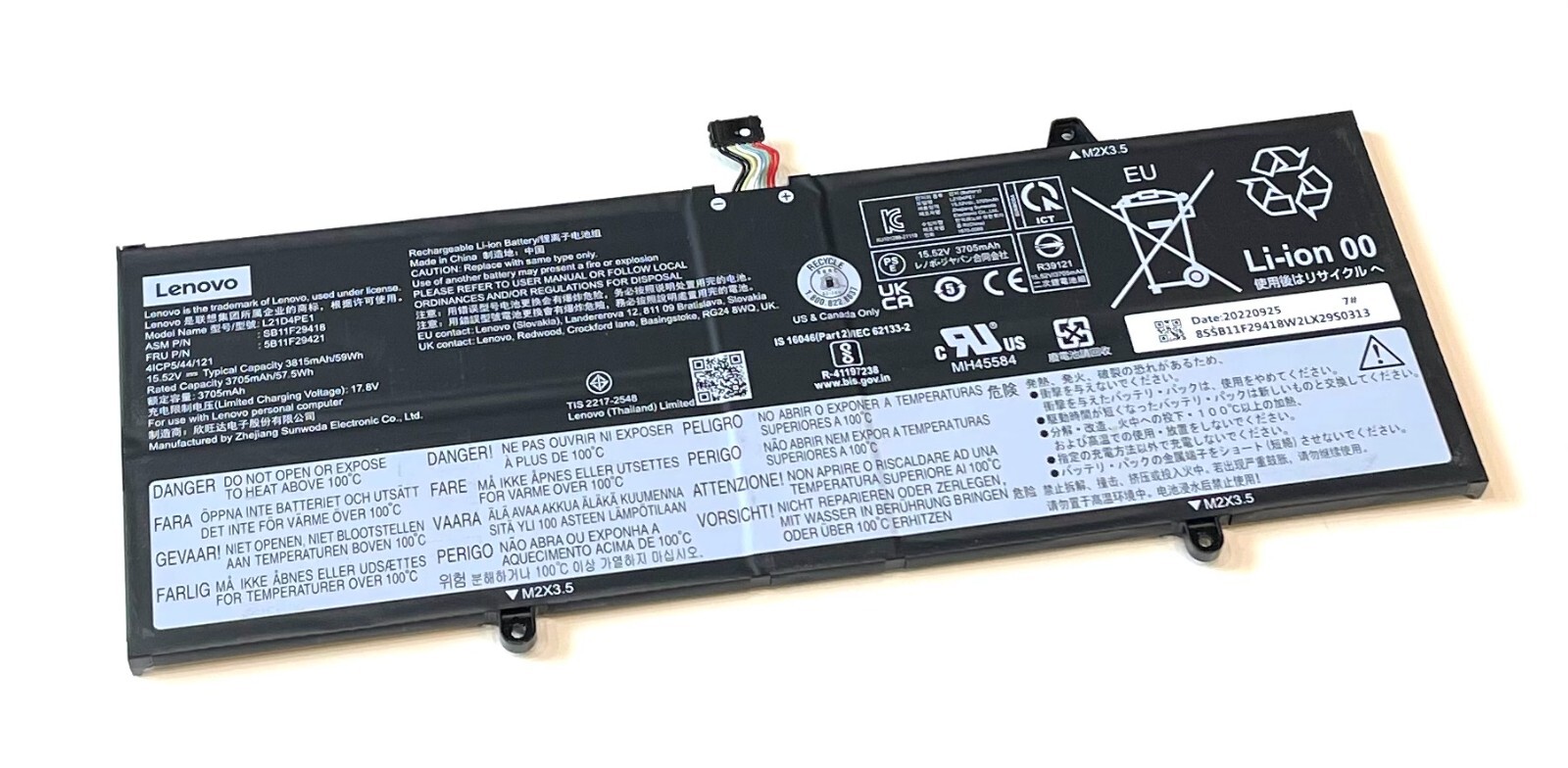 L21D4PE1 5B11F29421 Lenovo Yoga 6 13ALC7 OEM Laptop Battery 15.52V 59Wh Genuine