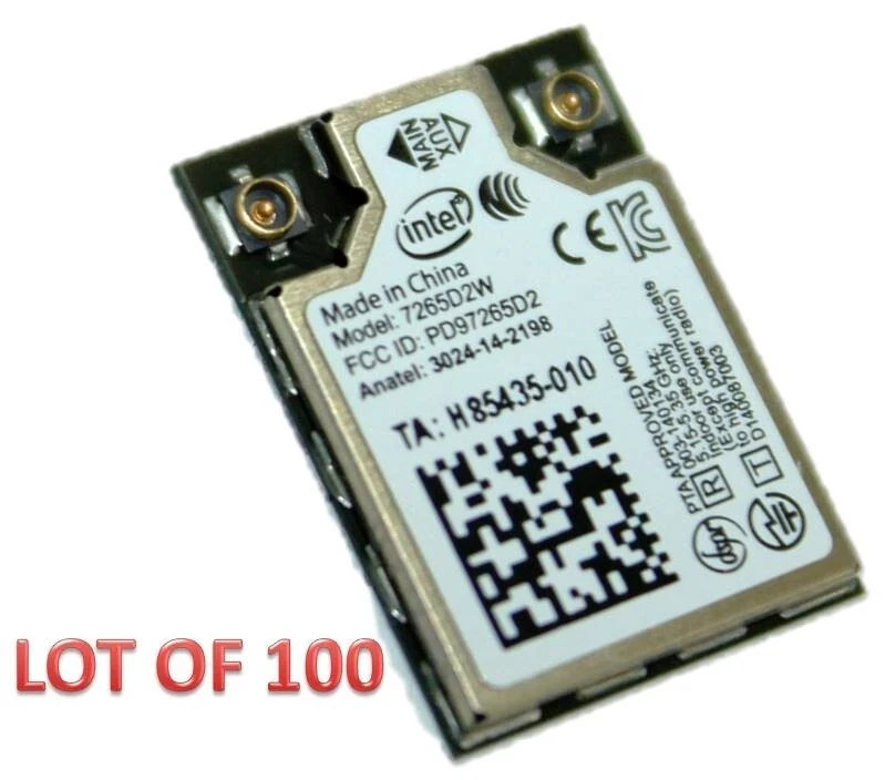 LOT Of 100 Intel Dual Band Wireless-AC 7565 7265D2W On Board Wifi Card NEW