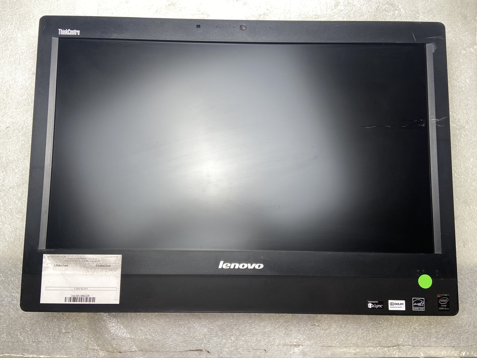 Lenovo ThinkCentre M93z 23" AIO Core i5-4570S 2.90GHz 8GB RAM 500GB HDD NO OS