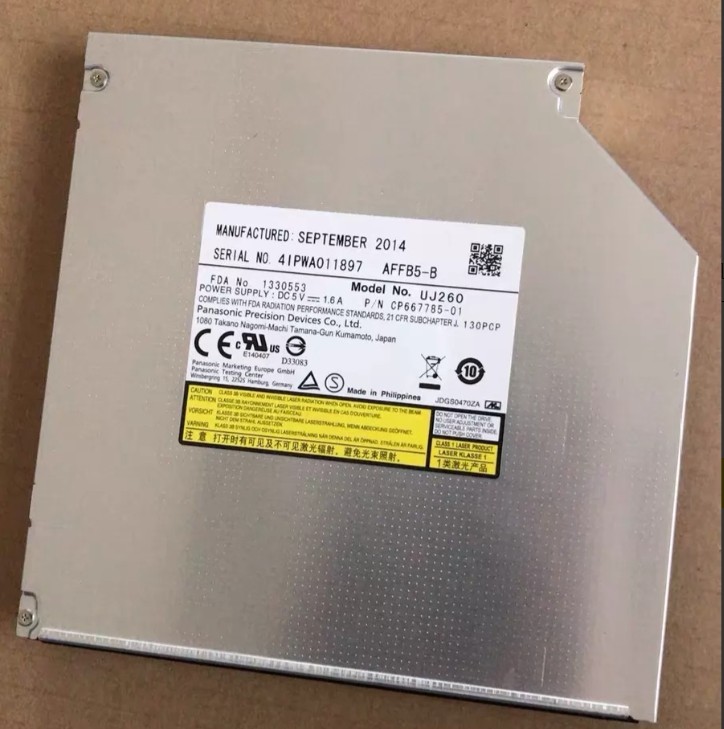 12.7mm SATA 100GB Panasonic UJ-260 6X 3D Blu-Ray Burner drive Dual Layer BD-RE