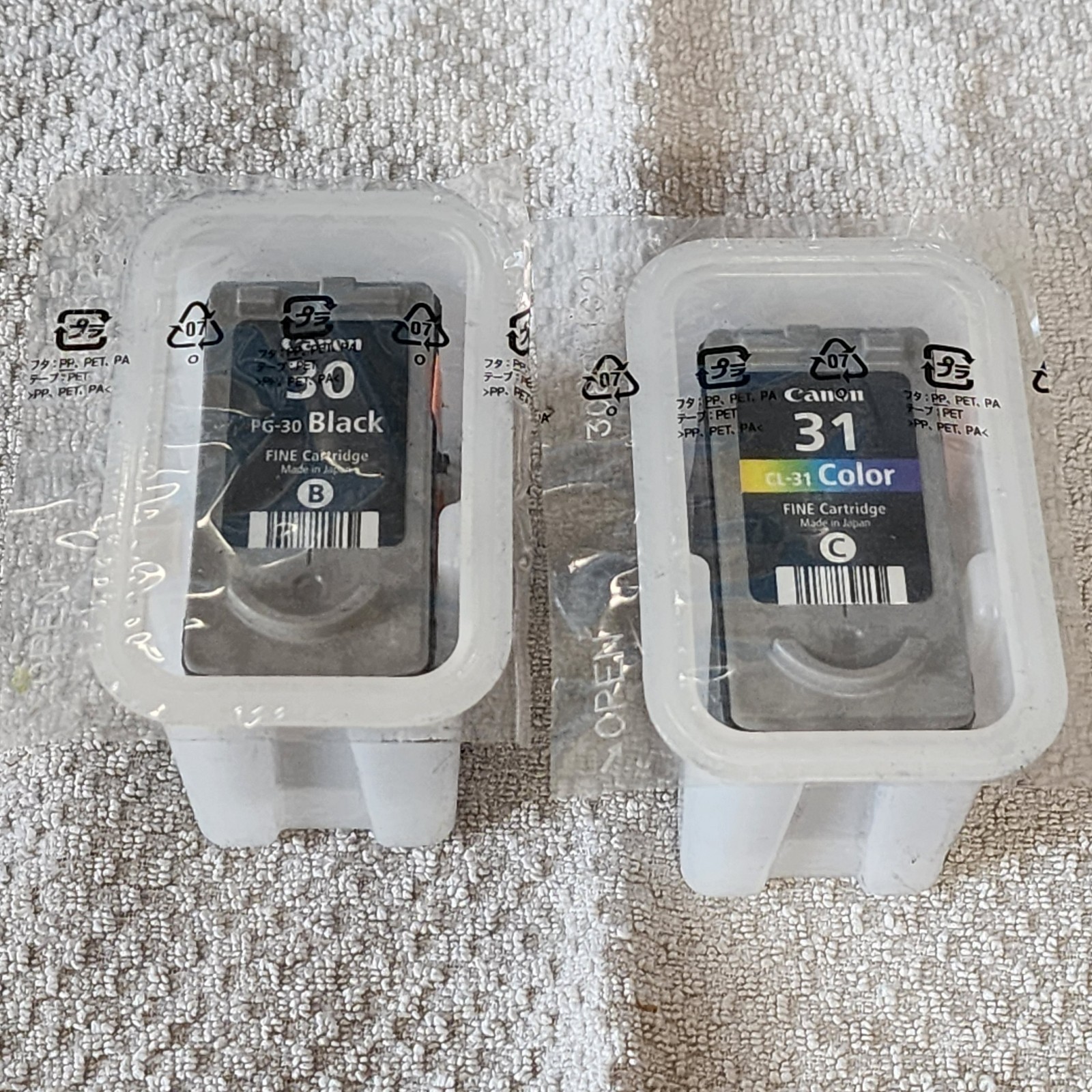 Canon PG-30 Black W/CL-31 Color Ink Cartridges Lot Of 2 Genuine New Sealed