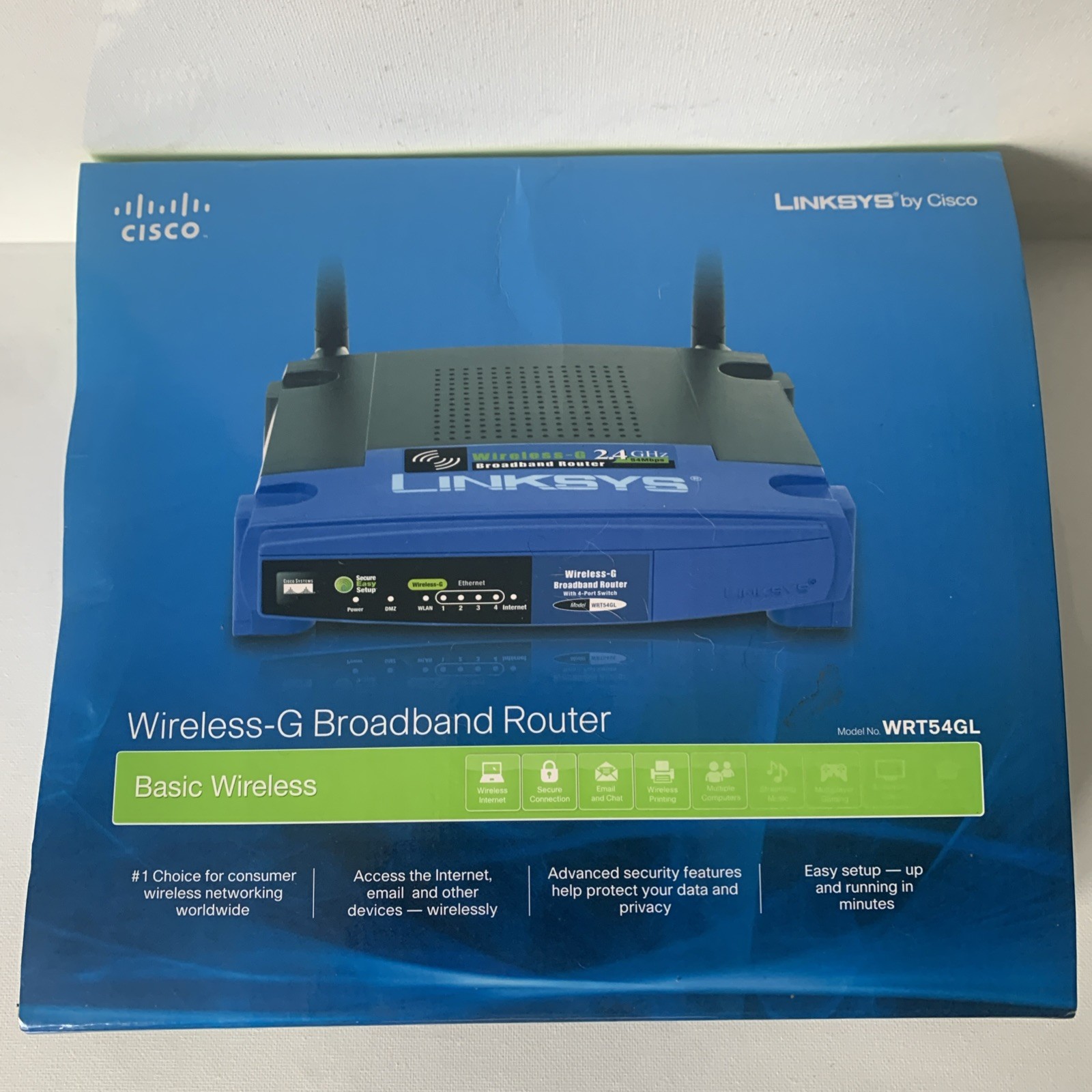 Linksys WRT54GL 54 Mbps Wireless-G Broadband Router WiFi W/Box