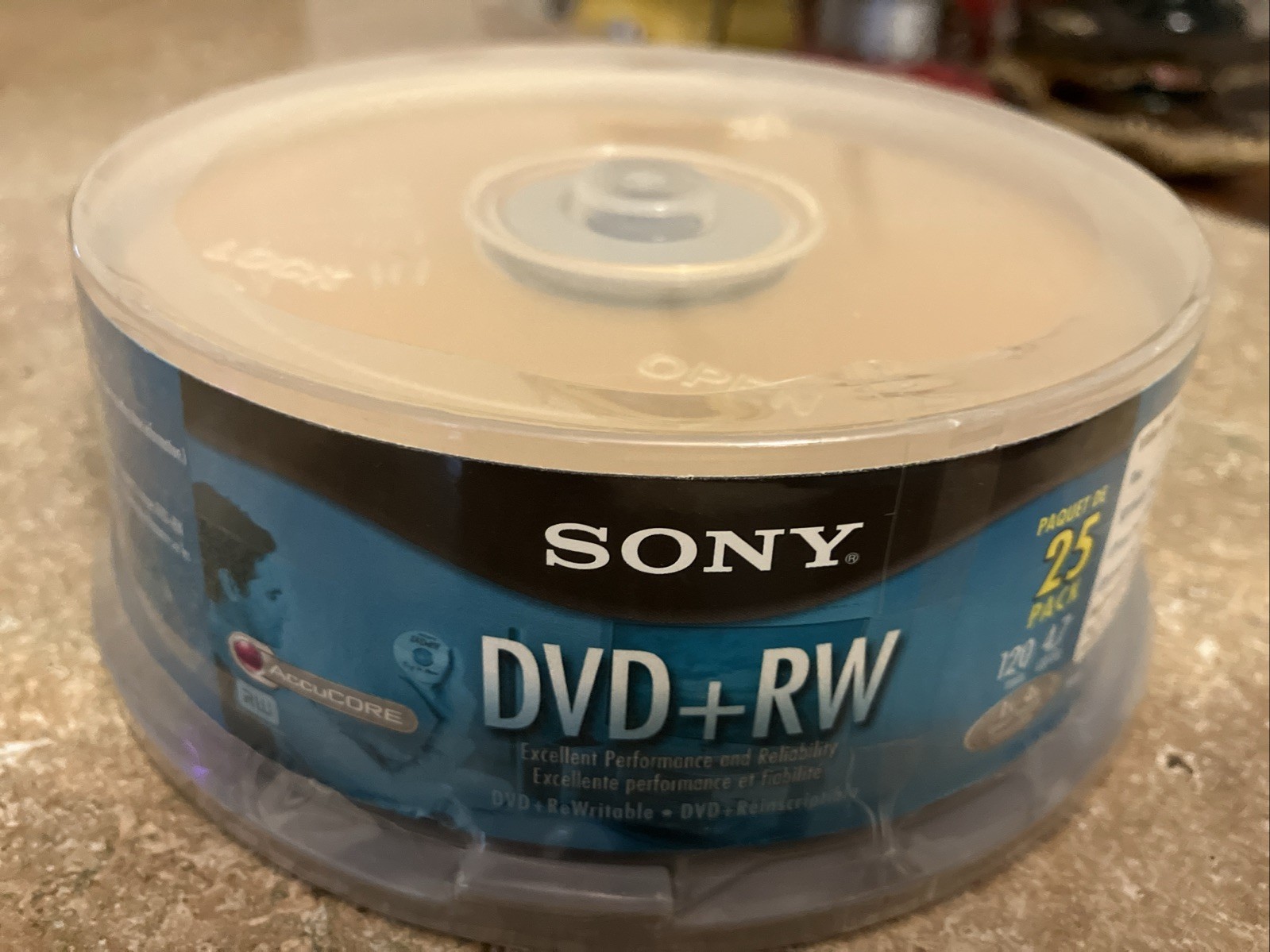 SONY DVD+RW 25 PACK 120 Min 4.7 GB/Go 1x - 4x Speed NEW SEALED