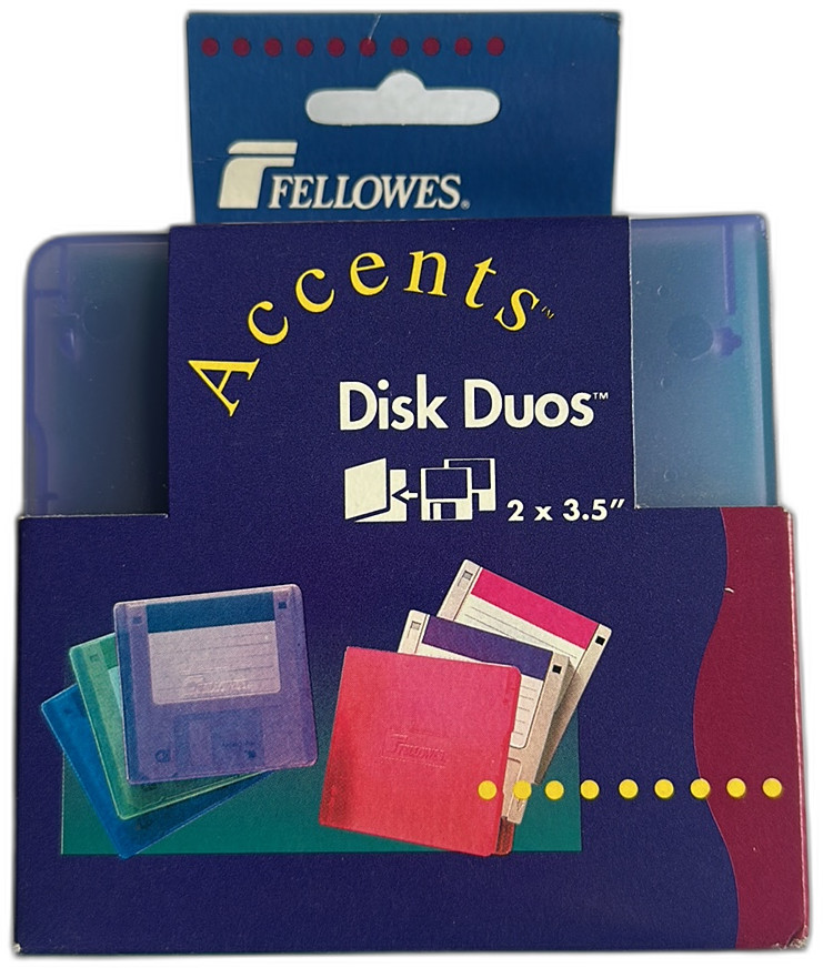 Fellowes Accents Disk Duos 3 5 Inch Floppy Disk Cases Set Of 4 Multicolor 1997
