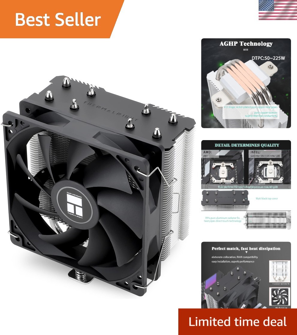 Assassin X120 CPU Air Cooler - 66.17 CFM Airflow, 25.6 dB Silence, Robust Design