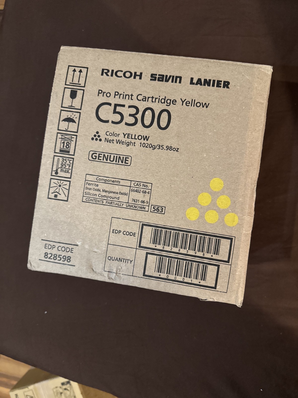 Ricoh Savin Lanier C5300 Yellow Toner 828598