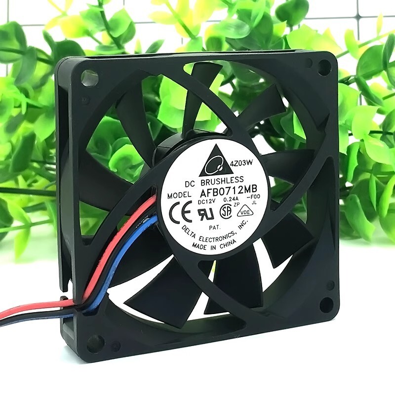 Delta AFB0712MB 7015 DC12V 0.24A 7CM 3-Wire Silent Cooling Fan