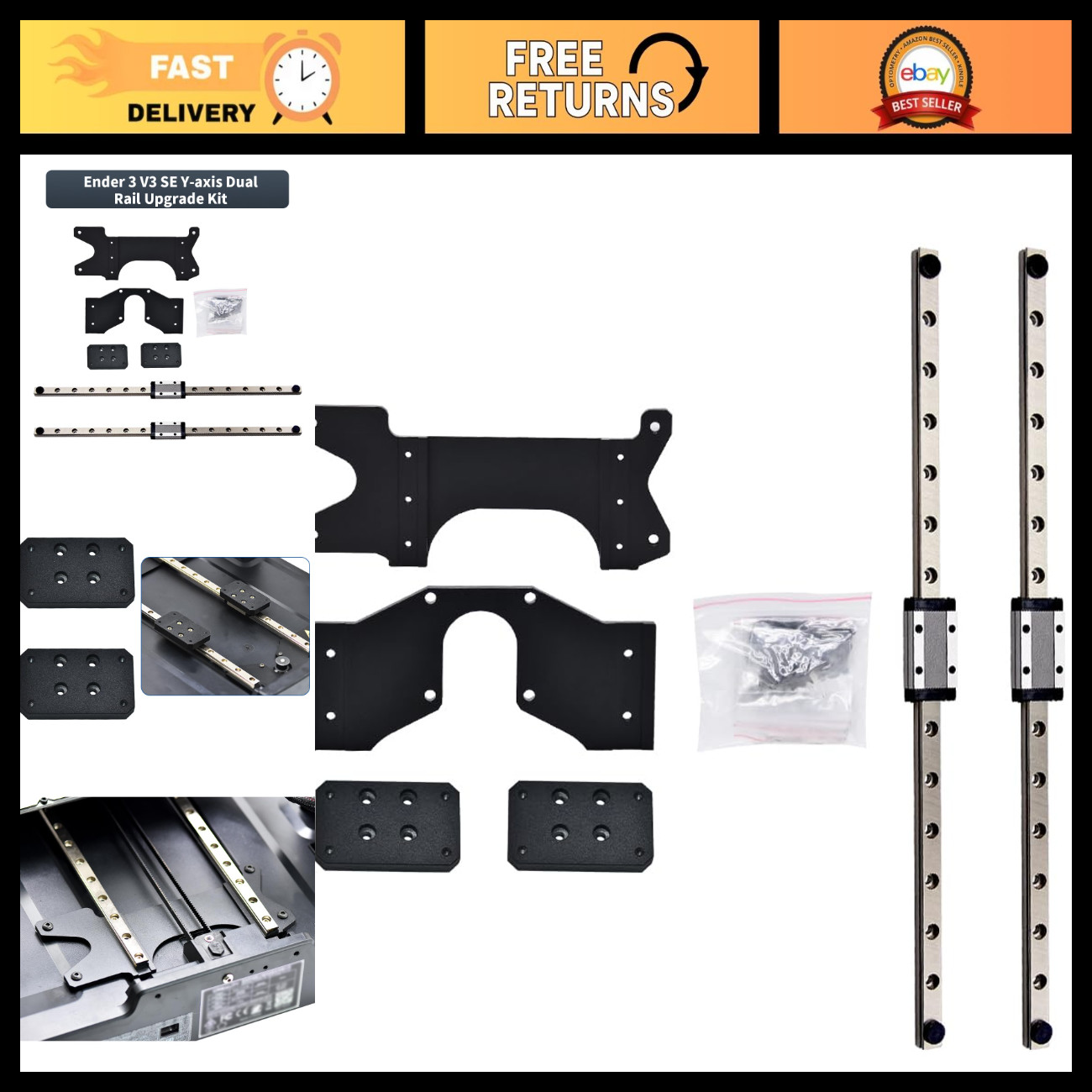 Y Axis Upgrade Kit for Ender 3 V3 SE 3D Printer - MGN9H 300MM Linear Rail Upgrad