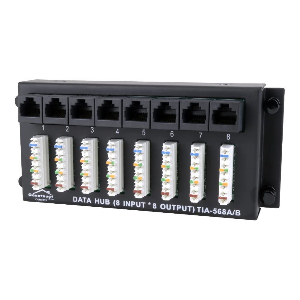Construct Pro 8x8 Data Patch Panel Module Network Cable Distribution Extension