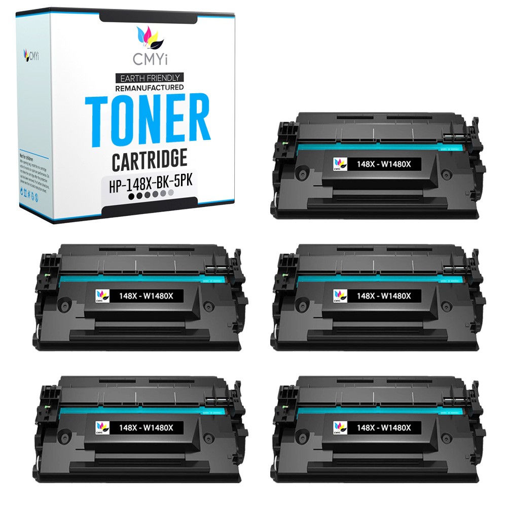 CMYi 5-Pack Replacement 148X Toner Cartridges for HP LaserJet Pro 4001dn 4001dne