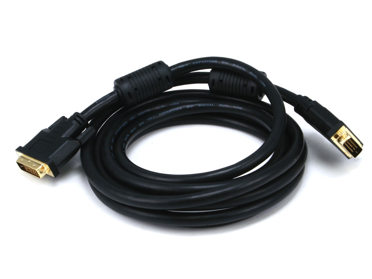 Lot of 2 DVI-D UL-Certified Dual Link 10 FT 28AWG Digital Monitor Cable M/M