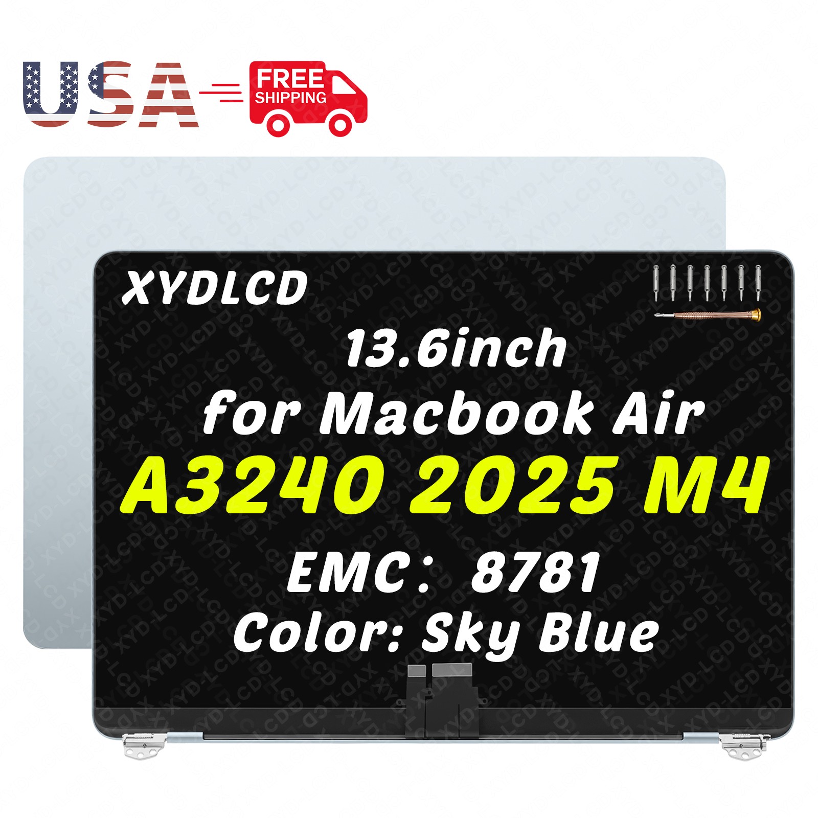 for Apple MacBook Air 13" Retina M4 2025 A3240 EMC 8781 LCD Screen Replacement