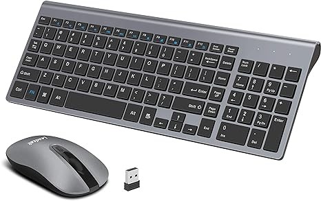 LeadsaiL Wireless Keyboard Mouse Combo Compact KF-10+LX001 - GREY