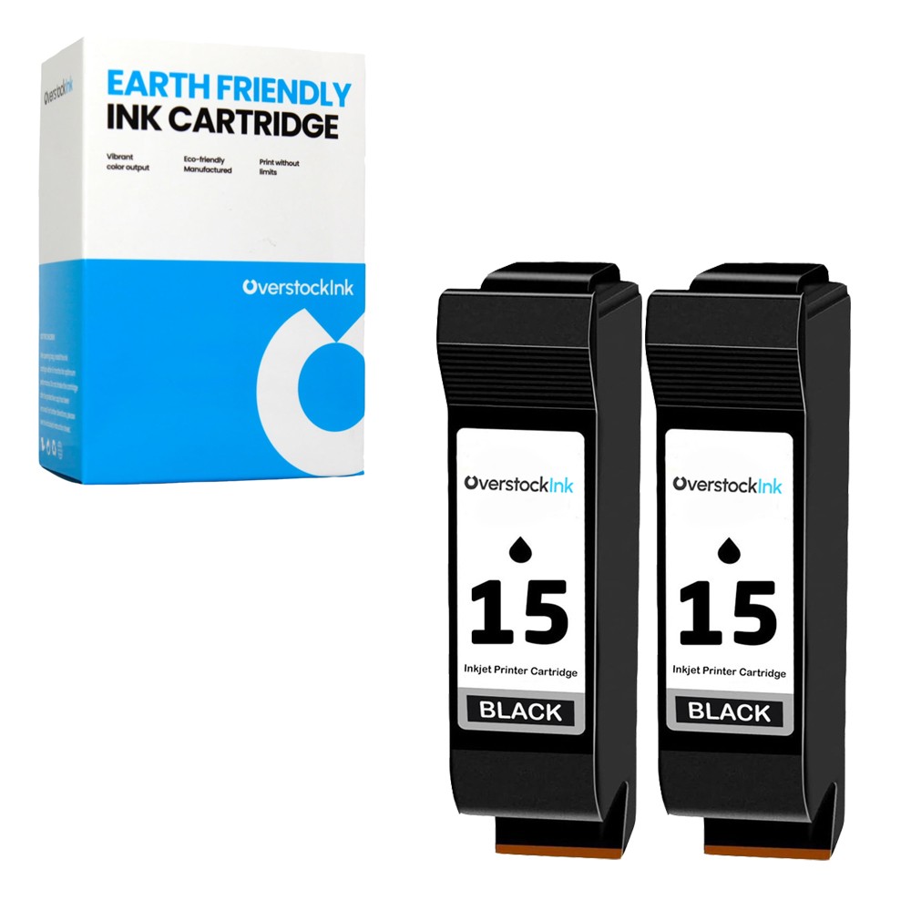 OSI 2PK Compatible HP 15 Ink Cartridges for HP DeskJet 810 812 825 840 841 843