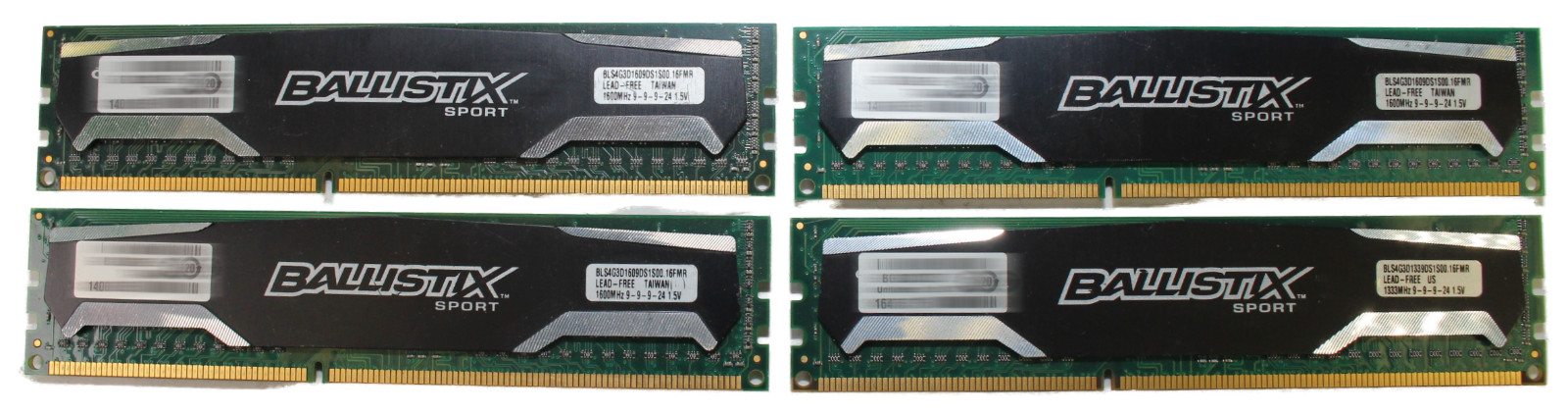 CRUCIAL Ballistix Sport 16GB (4 x 4GB) 1333MHZ DDR3 RAM BLS4G3D1339DS1S00.16FMR