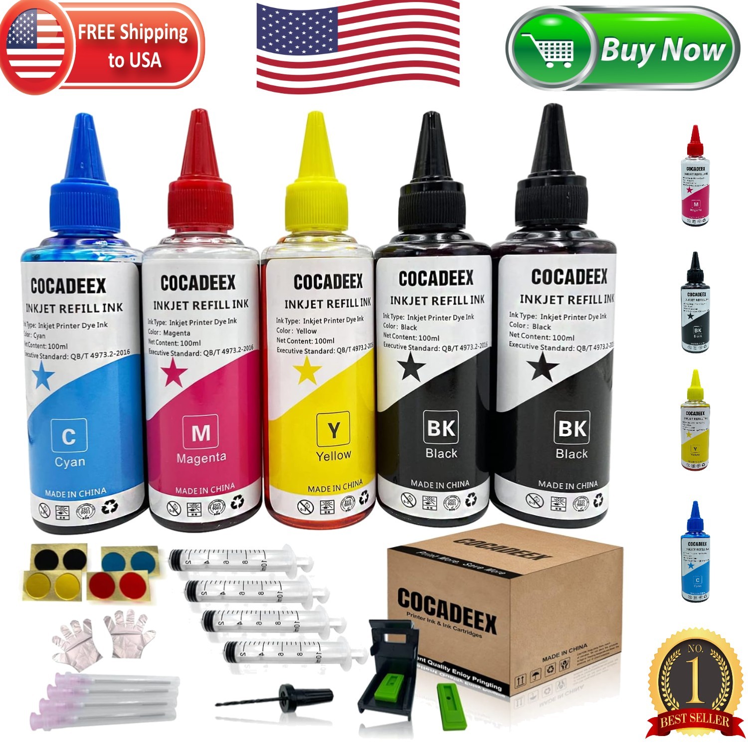 500ml Refillable Ink Refill Kit for Canon with 5 Color Options - High Yield