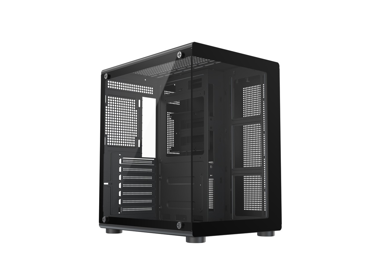 DIYPC DIY-V8-ATX Black USB3.0/ Type C Tempered Glass ATX Gaming Computer Case w/