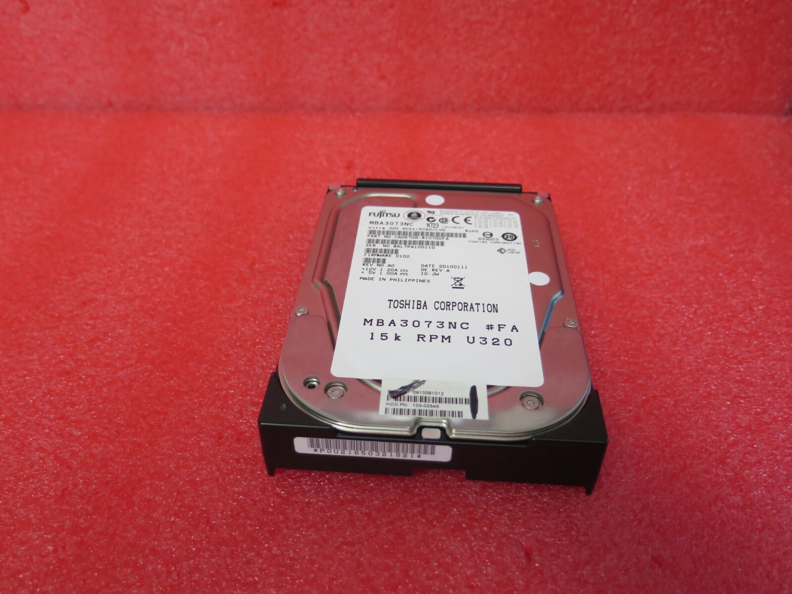 Fujitsu Hard Drive 73GB 15K RPM 3.5-Inch SCSI SCA2 LVD Ultra 320 MBA3073NC