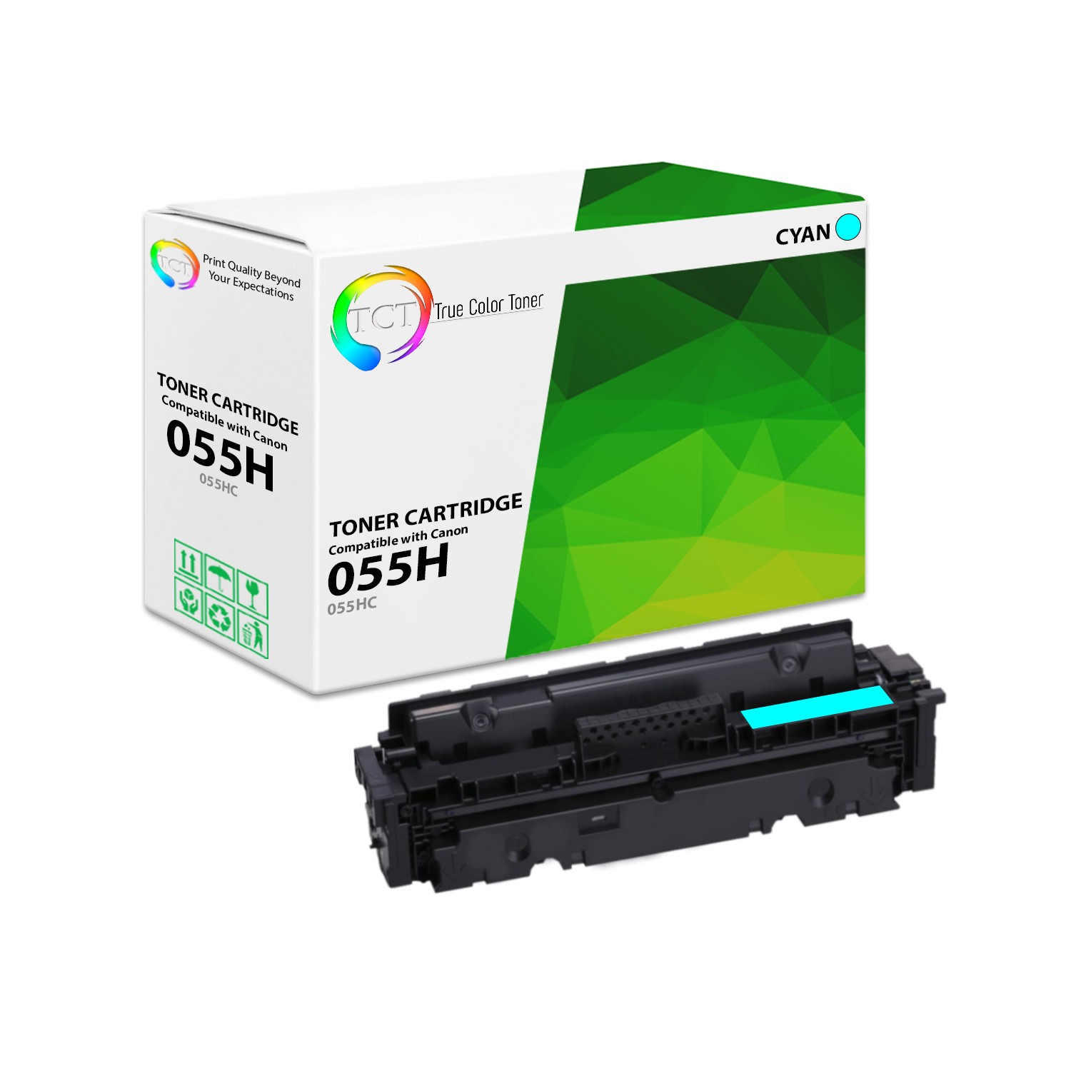 TCT Premium 055H 3019C001 Cyan High Yield Compatible Toner Cartridge For Canon