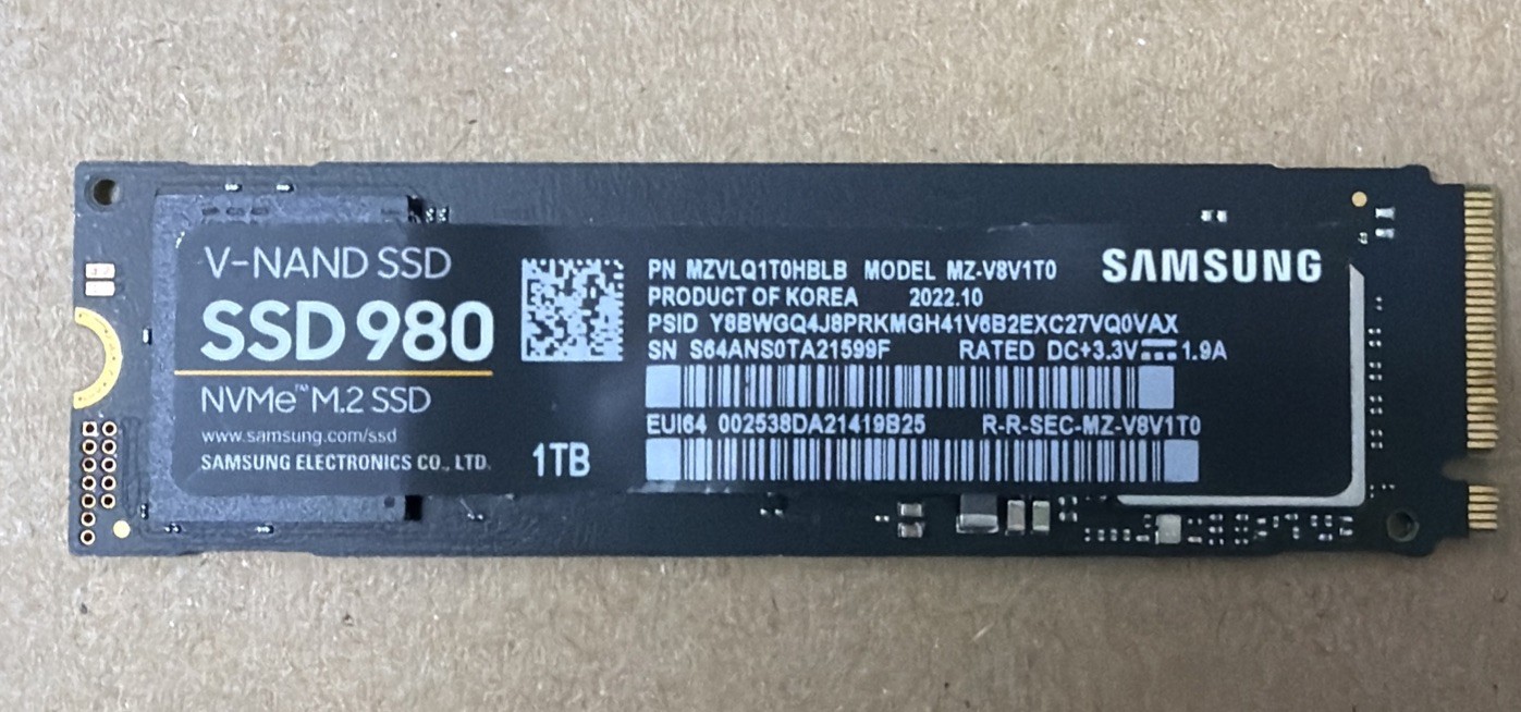 Samsung SSD980 1TB NVMe M.2 SSD