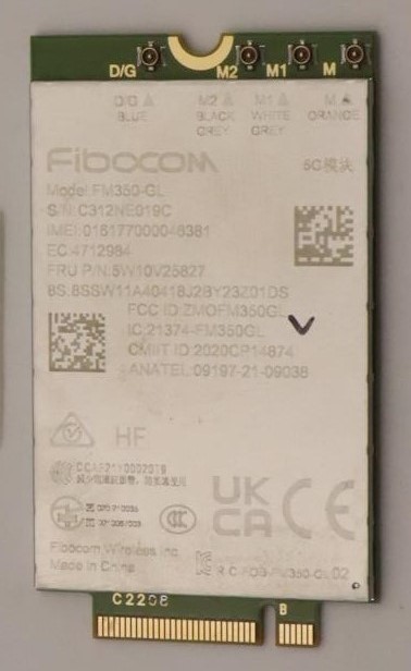 5W10V25827 - Lenovo ThinkPad X13 Gen 3 Wireless CMB, FBC, FM350