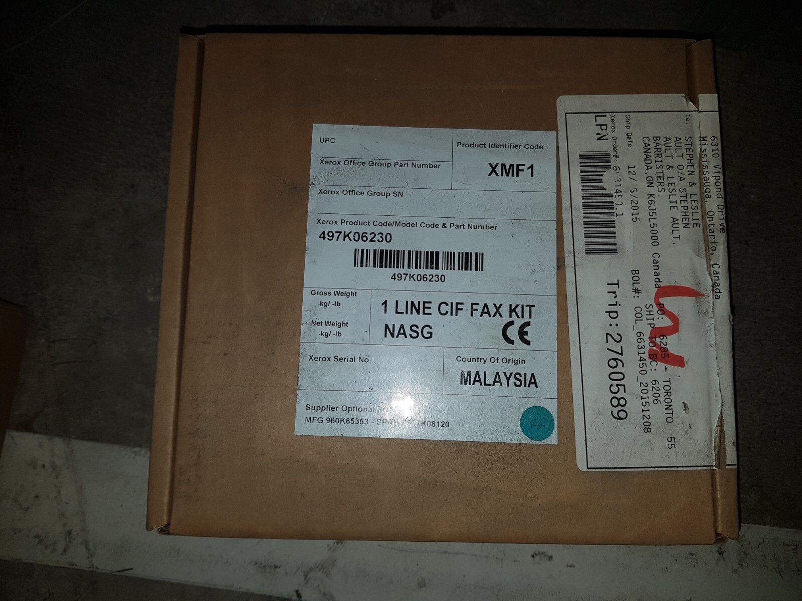 Genuine Xerox 497K06230 1-Line Fax Kit WorkCentre 5845 5855 7220 7225 7525 BNIB
