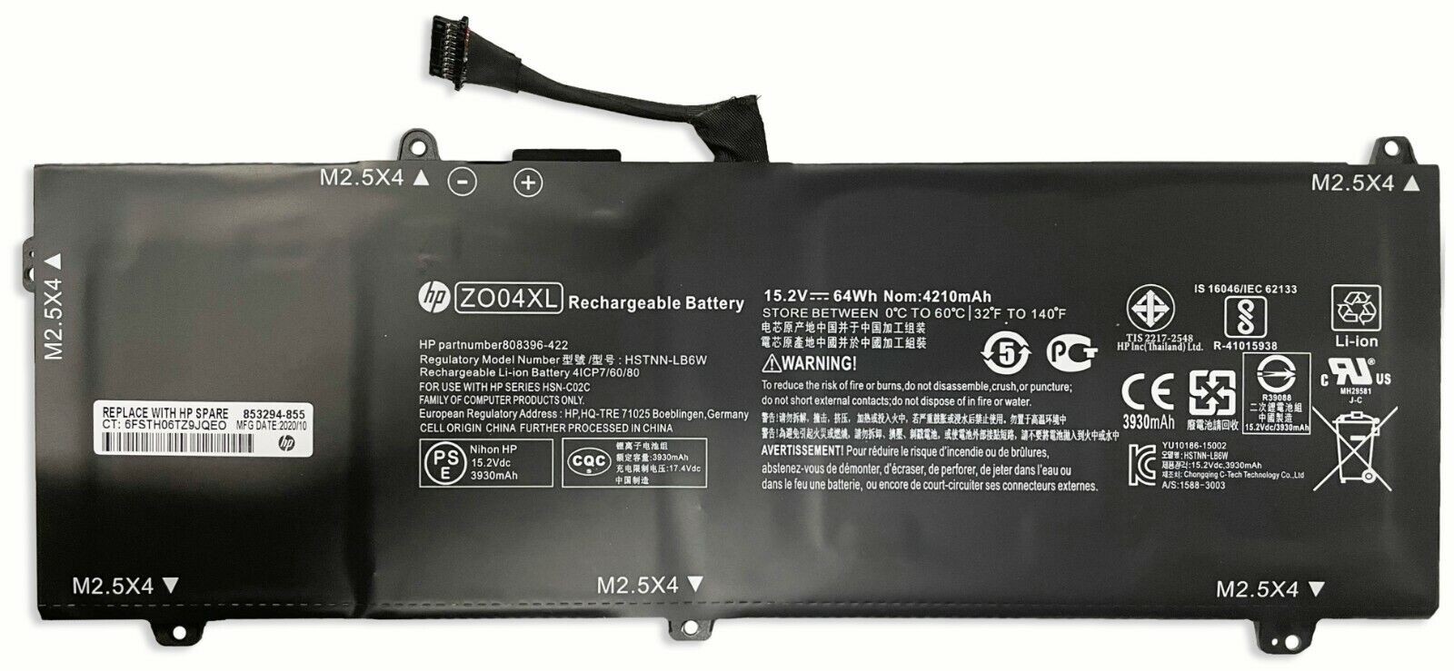 Genuine Battery ZO04XL For HP ZBook Studio G3 G4 Series HSTNN-LB6W 808450-001
