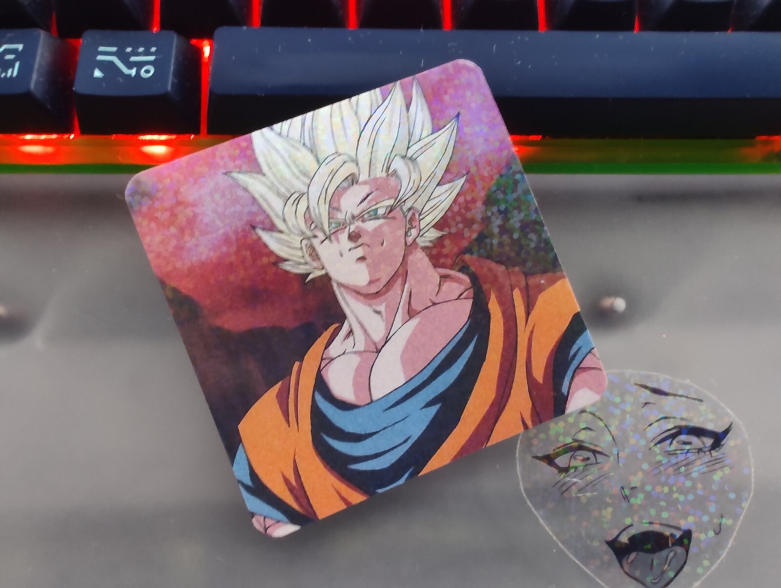 Goku SSJ Stare DBZ Dragon Ball Z Retro Nostalgia Sticker Holographic Water Proof