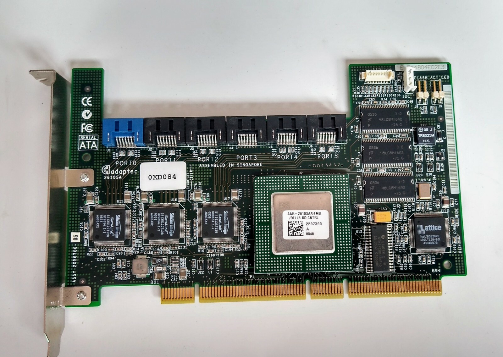 Dell Adaptec AAR-2610SA/64MB/DELL5 PCI-X 6 Port SATA RAID Controller  OXD084