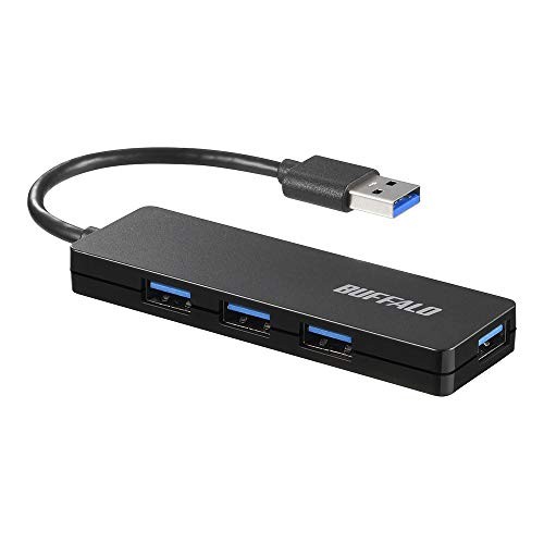 Buffalo USB Hub (BSH4U125U3BK) - Slim Design 4 Ports USB 3.0 Bus Powered