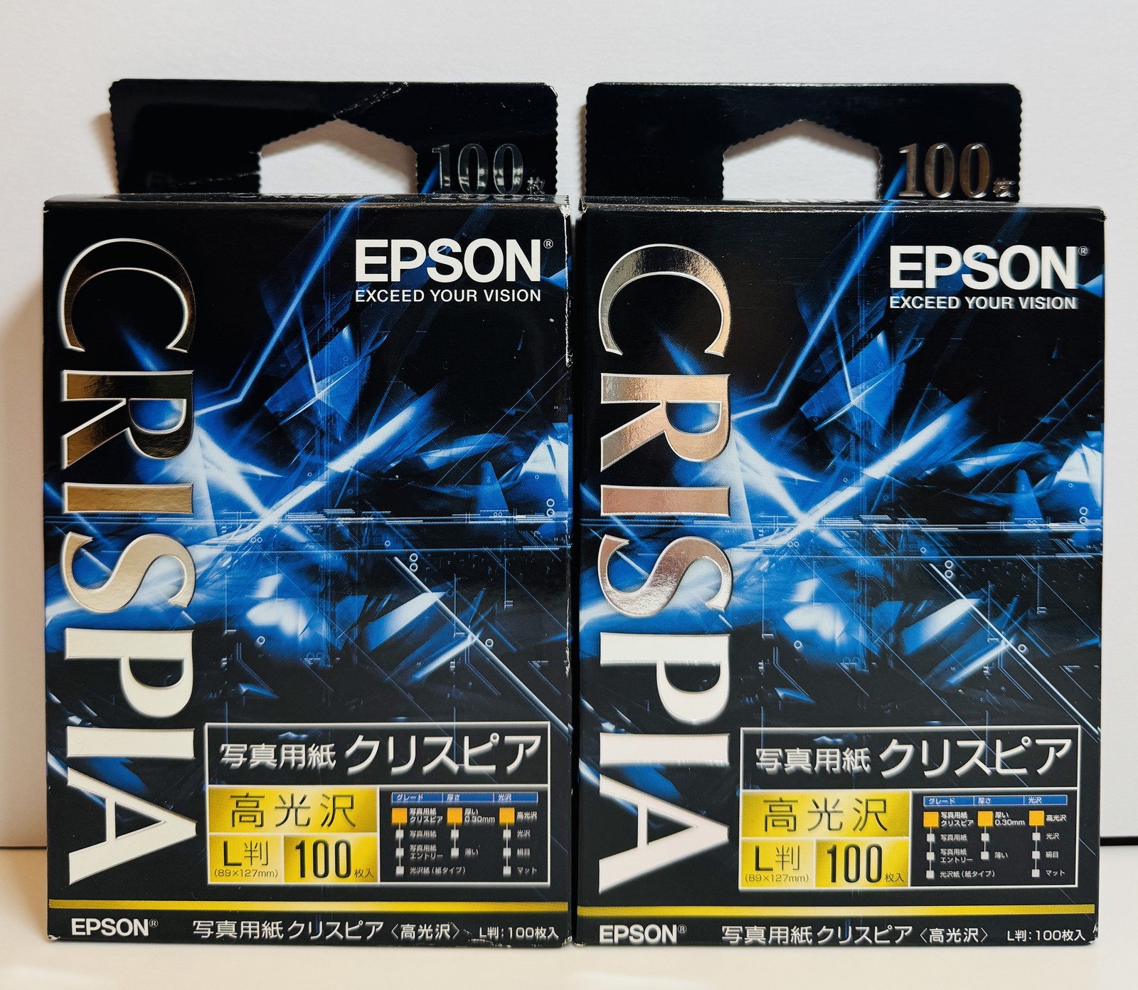 2 Boxes EPSON Crispia High Gloss Photo Paper L Size 100 Sheets KL100SCKR