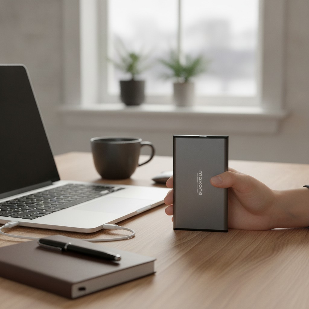 500GB Ultra Slim Portable External Hard Drive, USB 3.0 - Charcoal Grey Elegance