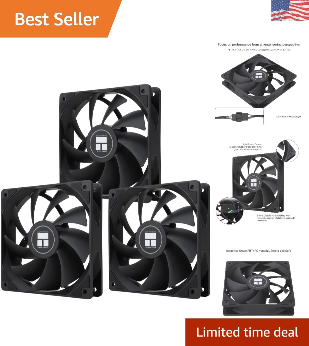 TL-C12C-S X3 120mm PWM ARGB CPU Fan Set - Stylish & Quiet Cooling Solution