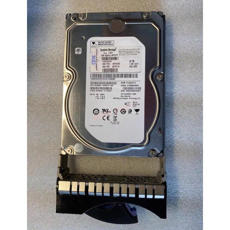 00MJ127 00Y2425 IBM 3TB 00Y2473 SAS 3.5" LFF 6G 7.2K RPM V3500 V3700 STORAGE