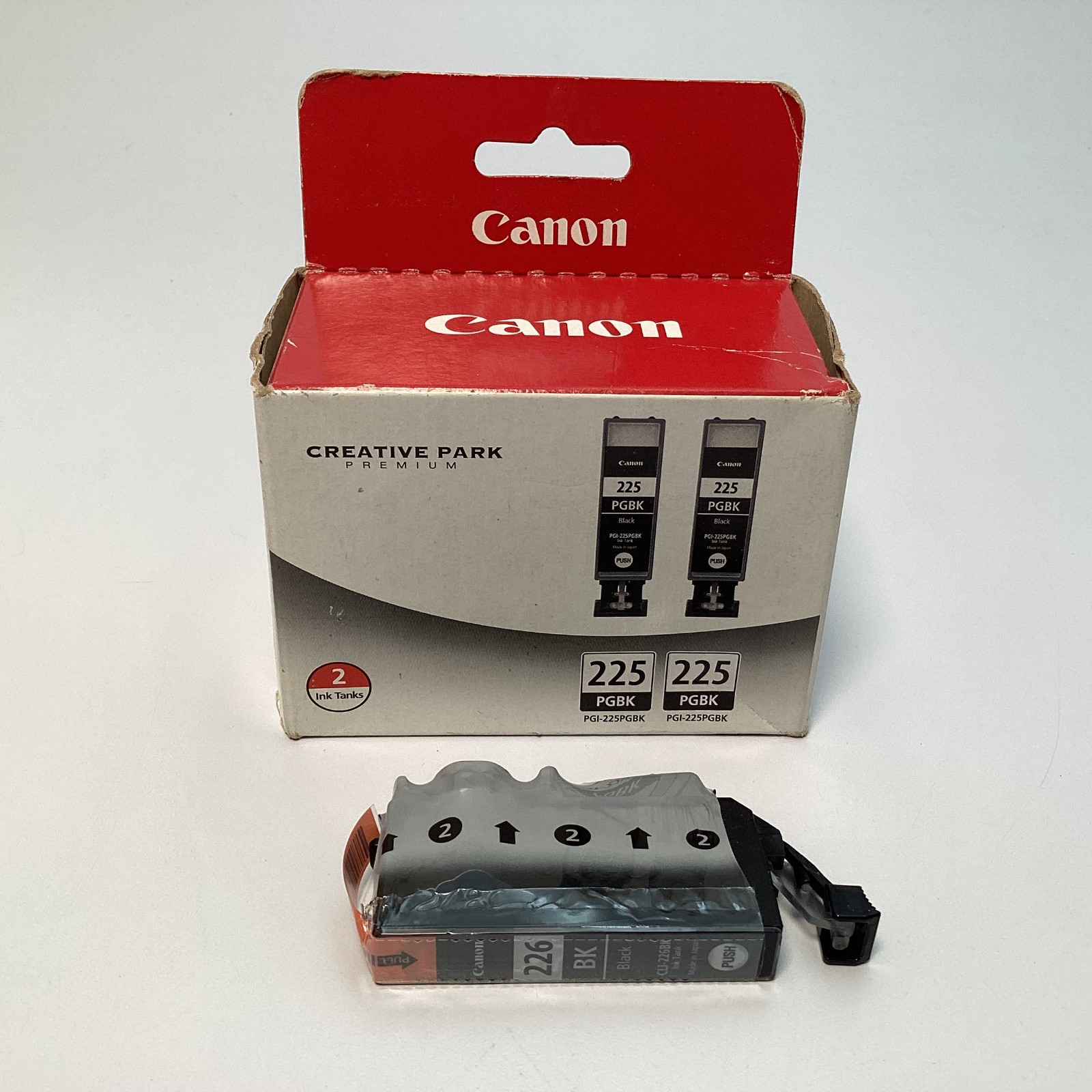 (3 Total inks) Canon PGI-225 PGBK 2-Pack & CLI-226 BK Single Ink Cartridges, NEW
