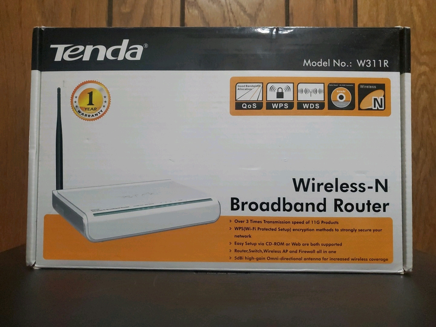 Tenda W311R 150 Mbps 4-Port 10/100 Wireless N Router WPS WDS QoS 5dBi Open Box 