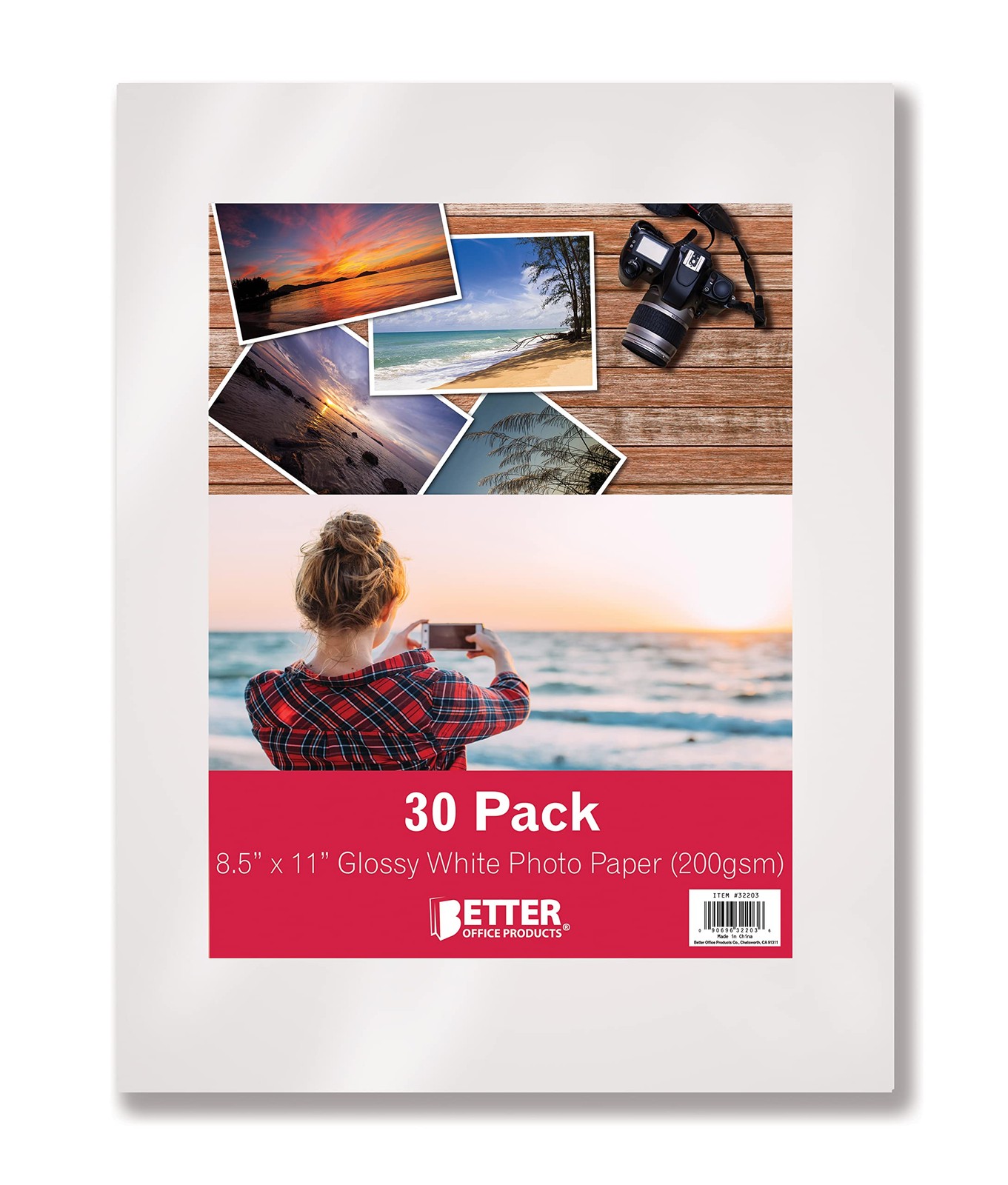 Glossy Photo Paper, 8.5 x 11 Inch, 30 Sheets, 200 gsm, Letter Size, 30-Count ...