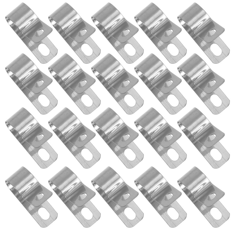 20Pcs Silver Stainless Steel Rope Light Cable Clips Durable Wire Holders