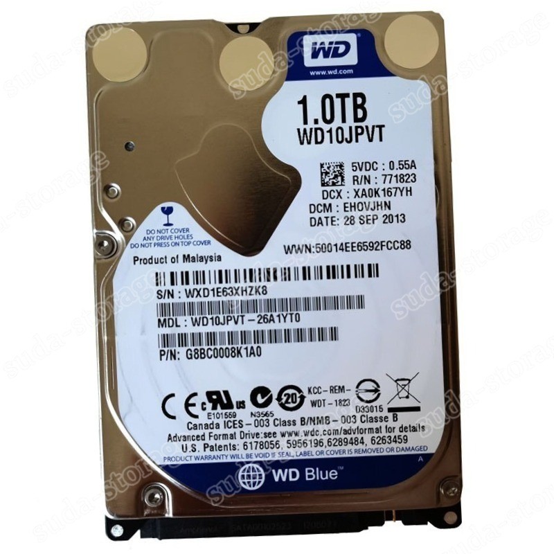 1PCS New Western Digital 1TB WD10JPVT 5400RPM SATA 2.5" Laptop Hard Disk Drive