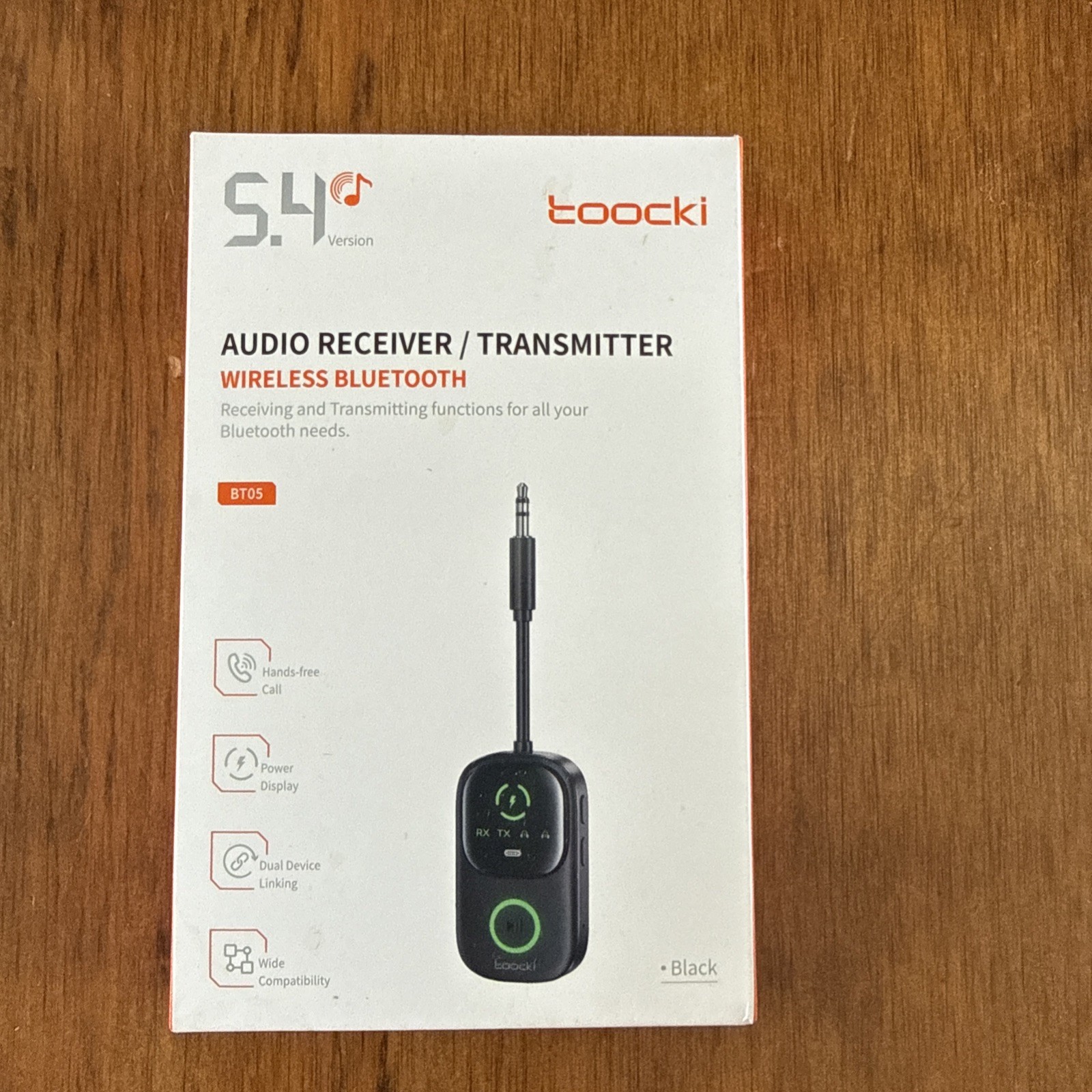 Toocki Bluetooth 5.4 Audio Reciever Transmitter 2 In 1 Adapter for TV Earphones