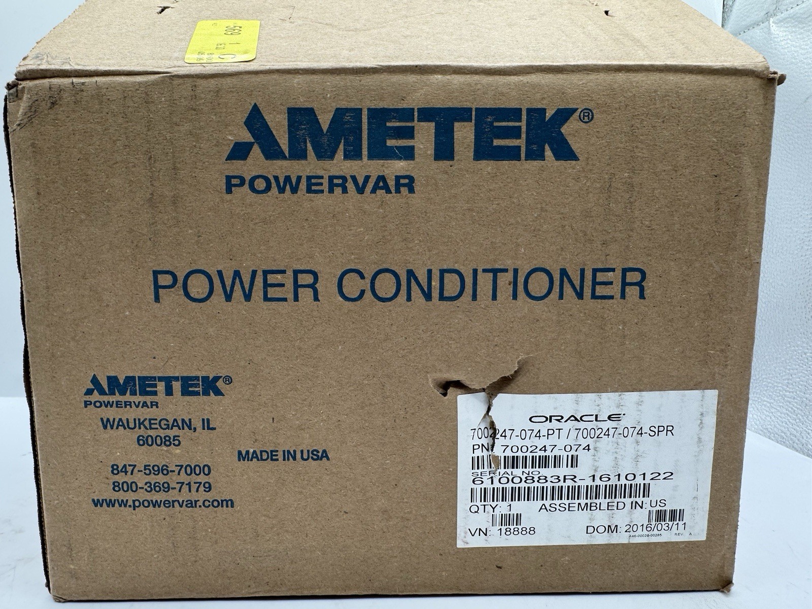 Ametek Powervar ABC065-11W 120V Conditioner Surge Protection 120V Open Box