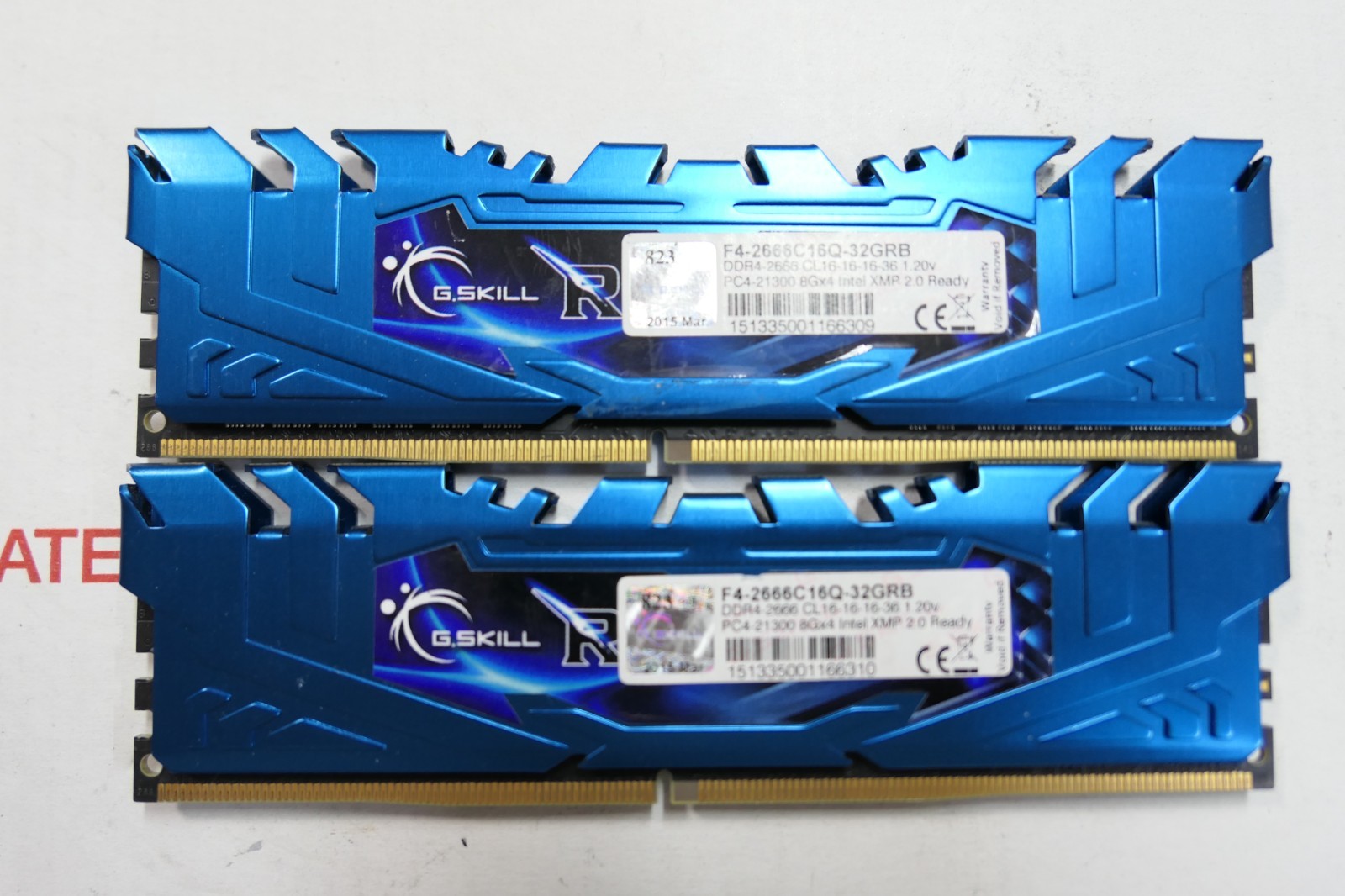 (Set of 2) G.Skill Ripjaws V DDR4 8GB Gaming RAM / F4-2666C15Q-32GRB