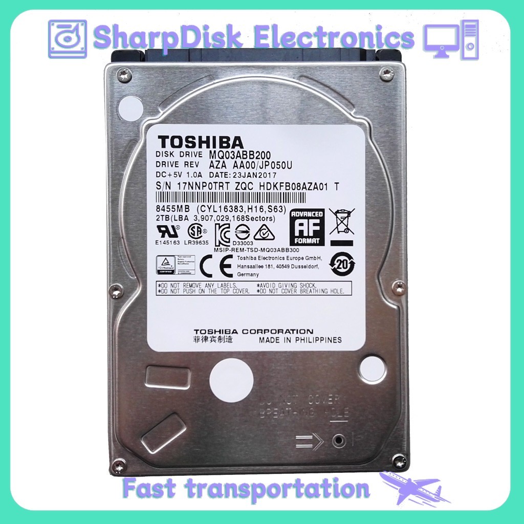 Toshiba 2TB MQ03ABB200 5400RPM 16MB SATA 2.5" Laptop HDD Hard Disk Drive 15mm