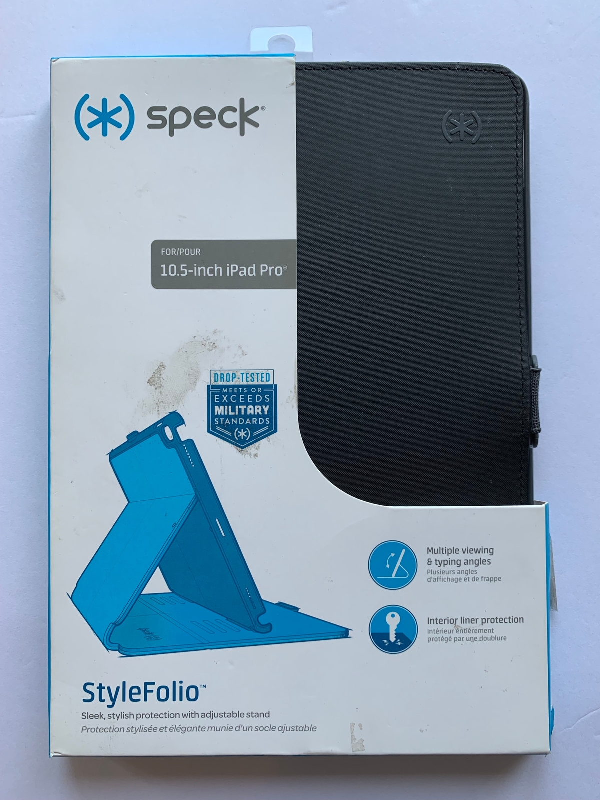 Speck Stylefolio Tablet Black Case 10.5” iPad Pro Drop Tested Multiple Viewing T