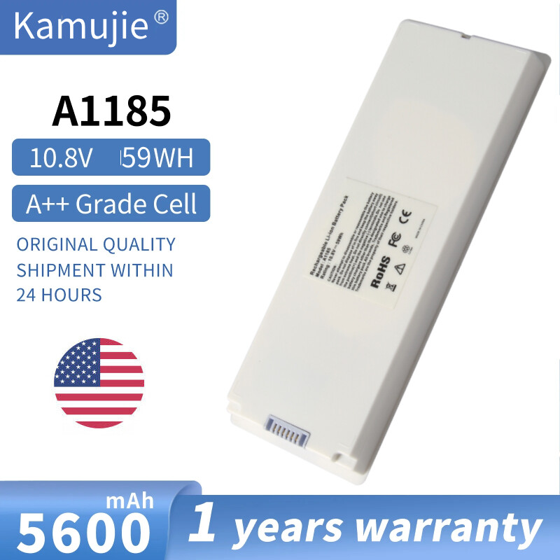 White Laptop Battery Rechargeable For Apple Macbook 13" A1181 MA254 A1185 MA561