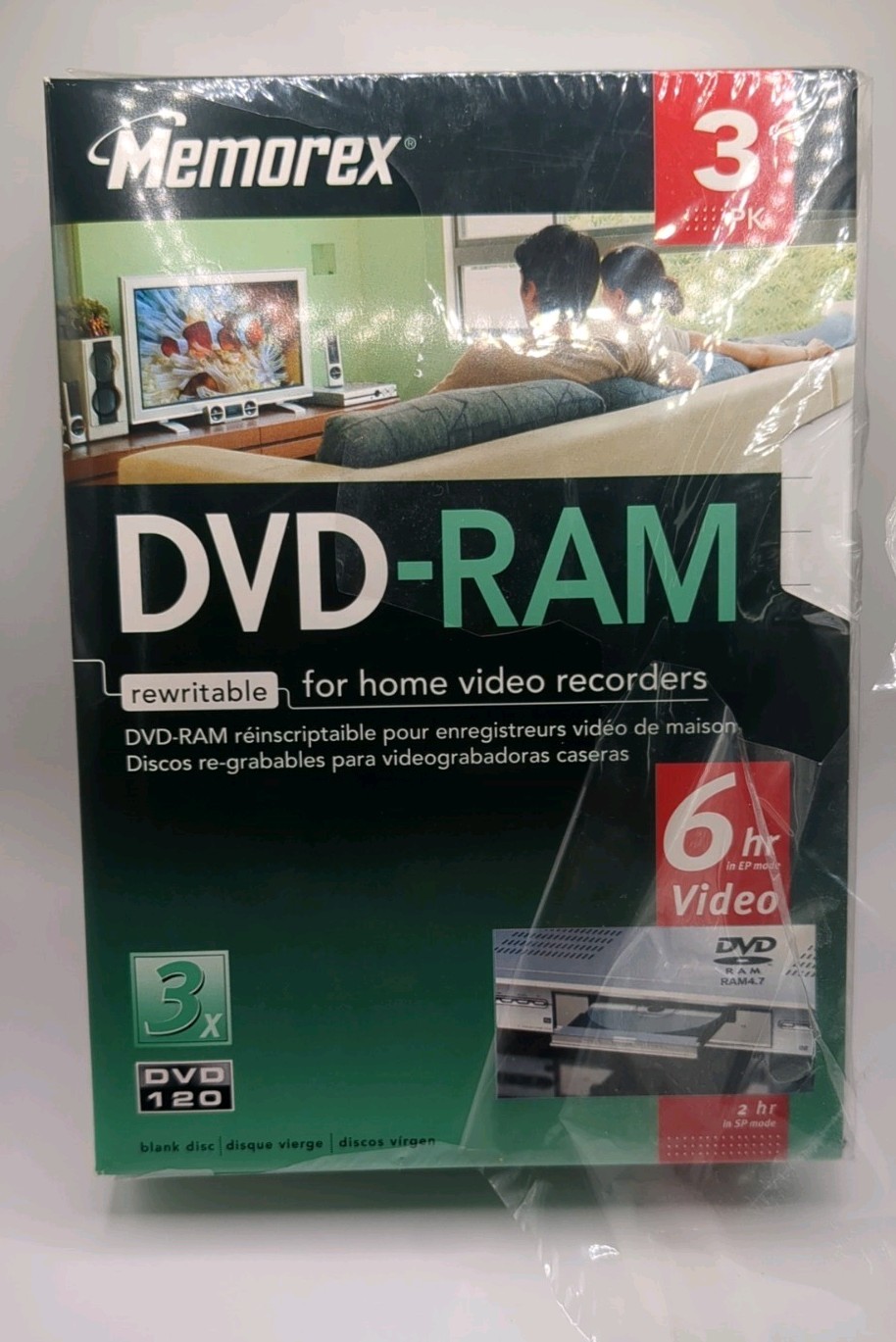 Maxell DVD-RAM Data/Video Discs 4.7GB Rewritable 3-Pack New Sealed 